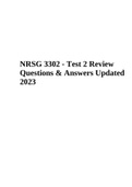 NRSG 3302 - Test 2 Review Questions & Answers Updated 2023