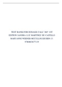 TEST BANK FOR DOSAGE CALC 360° 1ST EDITION SANDRA LUZ MARTINEZ DE CASTILLO MARYANNE WERNER-MCCULLOUGH ISBN-13: 9780803677135