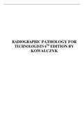 TEST BANK FOR RADIOGRAPHIC PATHOLOGY FOR TECHNOLOGISTS 6TH EDITION BY KOWALCZYK