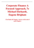 Corporate Finance A Focused Approach, 7e Michael Ehrhardt, Eugene Brigham (Test Bank)