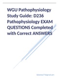 WGU Pathophysiology Study Guide: D236 Pathophysiology EXAM QUESTIONS Completed with Correct ANSWERS