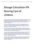 Exam (elaborations) Dosage Calculation PN  Nursing Care of  children 