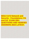 WGU C172 Network and Security - Foundations; PA and OA EXAM 200+ QUESTIONS AND VERIFIED ANSWERS 2023 LATEST.