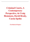 Criminal Courts, A Contemporary Perspective, 4e Craig Hemmens, David  Brody, Cassia  Spohn (Test Bank)