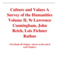 Culture and Values A Survey of the Humanities Volume II, 9e Lawrence Cunningham, John  Reich, Lois Fichner Rathus (Test Bank)