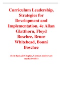 Curriculum Leadership, Strategies for Development and Implementation, 4e Allan Glatthorn, Floyd Boschee, Bruce Whitehead, Bonni Boschee (Test Bank)
