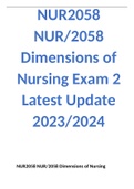 NUR2058 / NUR 2058 Dimensions of Nursing Exam 2 Latest Update 2023/2024