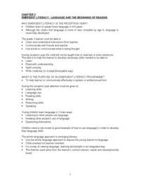 reception year and foundation phase didactic summary notes