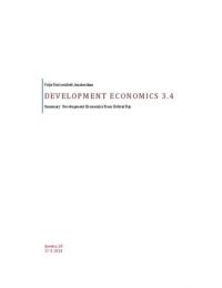 Samenvatting Development Economics 3.4 
