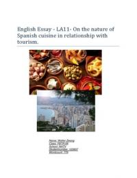 English Essay Spanish cuisine and tourism