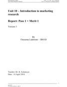 Unit 10 Market Research - P1 + M1