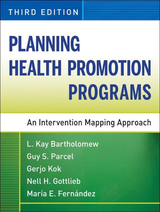 Intervention Mapping Bartholomew et al 2011 (Planning Health Promotion Programs)