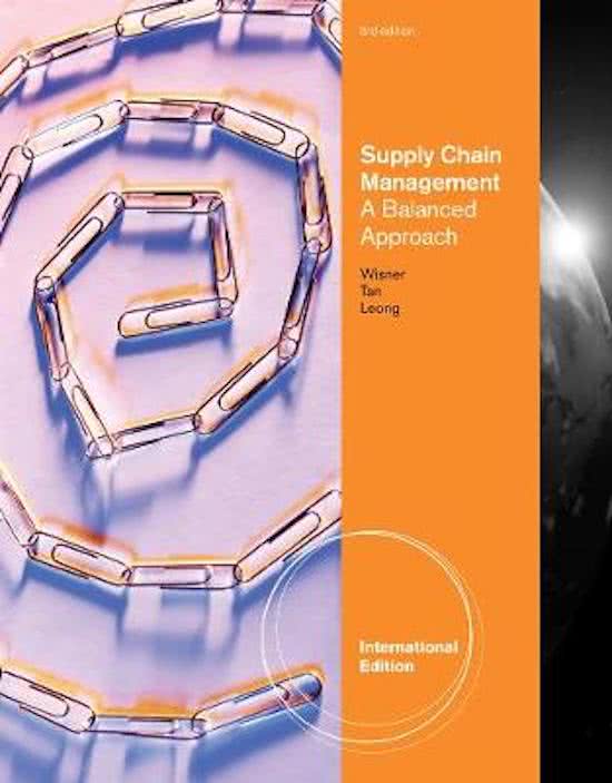 Supply Chain Management Final (Summary lectures, book, and articles)