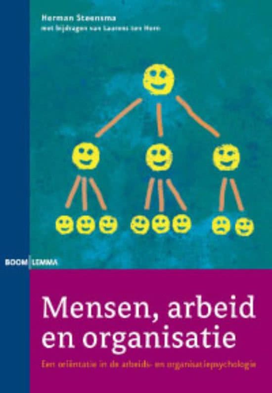 Samenvatting Mensen, arbeid en organisatie, ISBN: 9789059316317  Arbeids- En Organisatie Psychologie