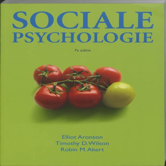 Sociale psychologie. Hoofdstuk: 1 - 3 - 4 - 5 - 6 - 7  