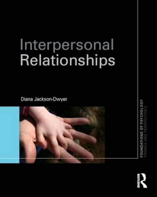 College aantekeningen Ontwikkeling van primaire relaties (SOW-PSB2SP60E)  Interpersonal Relationships, ISBN: 9780415429160