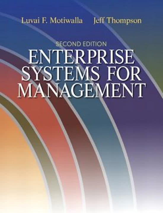 Enterprise Systems for Management, Motiwalla - Downloadable Solutions Manual (Revised)