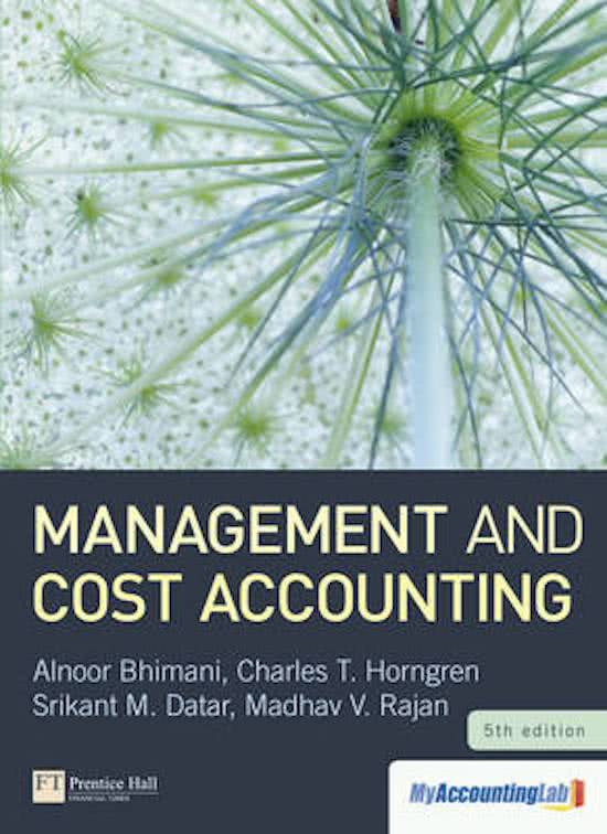 Samenvatting Management Accounting Jaar 3 (M5.1 en M5.2)