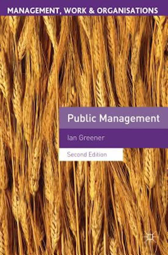 Samenvatting Public Management (Ian Greener)