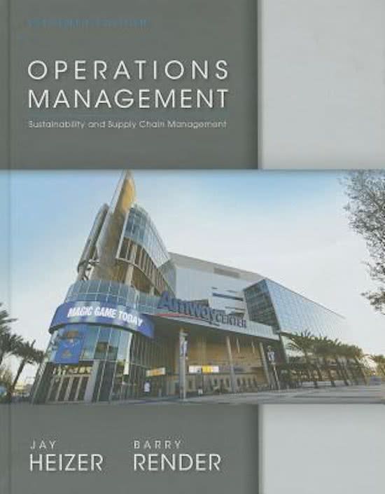 Test Bank Operations Management 11th Edition Jay Heizer Barry Render.