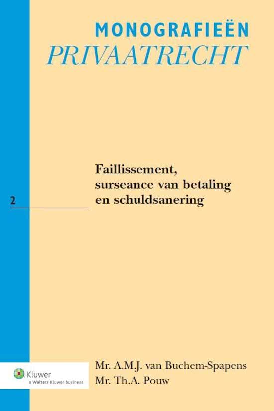 Handelsrecht Samenvatting: Faillissement, Surseance van betaling en schuldsanering