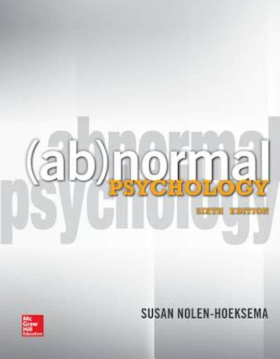 Test Bank on Abnormal Psychology 7th Edition By Susan Nolen Hoeksema