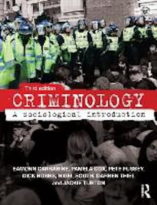 Inleiding Criminologie samenvatting: boek Carrabine et. al., boek Kronenberg & de Wilde, belangrijke termen en concepten