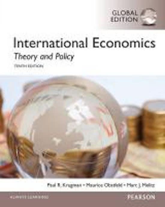 Test Bank International Economics Theory and Policy 9th Edition Krugman. Paul R ,Obstfeld ,Maurice