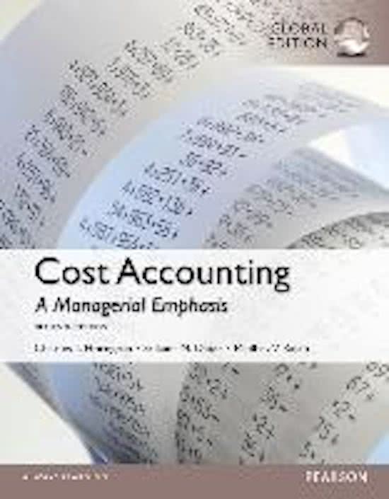 Samenvatting H6-7-8 ManagemenT accounting / Cost accounting a managerial emphasis