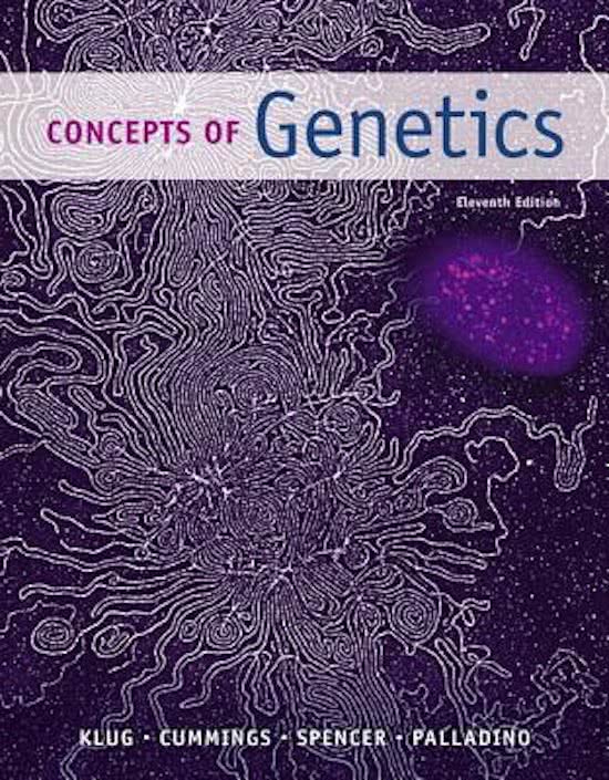 Test Bank Concepts of Genetics, 10th Edition by William S. Klug
