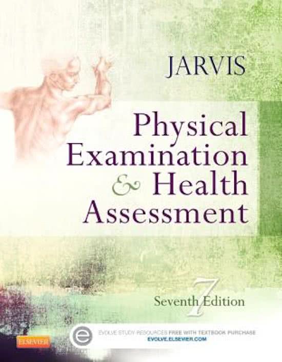 Test Bank For Physical Examination and Health Assessment 7th Edition By Carolyn Jarvis ( 2016-2017 ) / 9781455728107 / Chapter 1-31 / Complete Questions and Answers A+