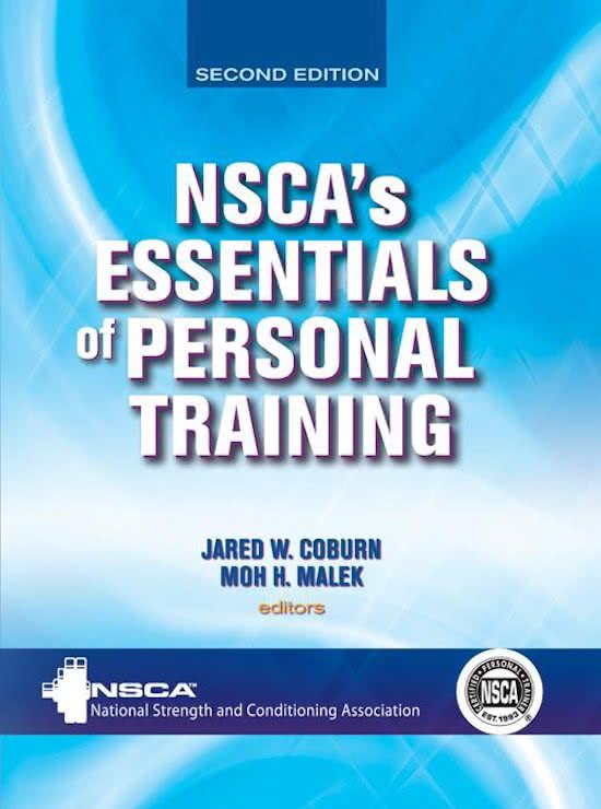 Samenvatting NSCA essentials of personal training (Volledig boek)