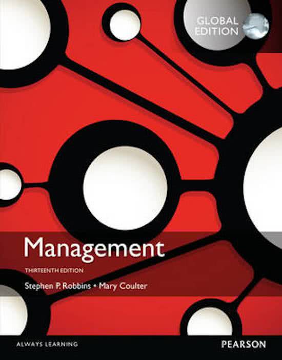 Management 13th edition, Mary A. Coulter & Stephen P. Robbins - Review and Discussion Questions ch. 5, 12, 13, 14, 15, 16, and 17