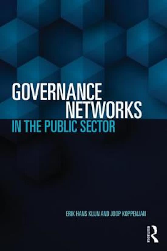 Samenvatting - Governance networks in the Public Sector Klijn & Koppenjan (2016) 