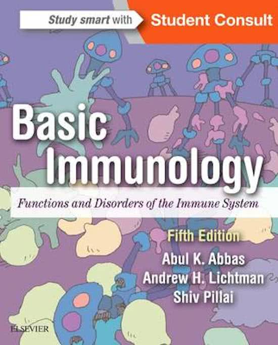 Complete Test Bank Basic Immunology 5th Edition Abbas Questions & Answers with rationales (Chapter 1-12)