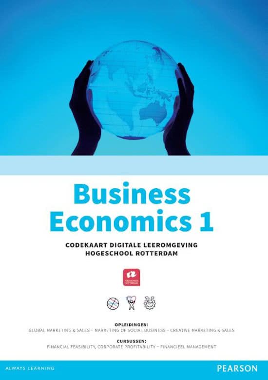 Custom Business economics 1 codekaart Digitale Leeromgeving Hogeschool Rotterdam