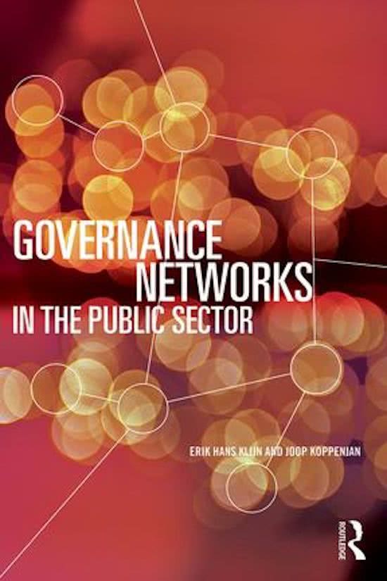 lecture notes; Governance Networks in the Public Sector - network governance