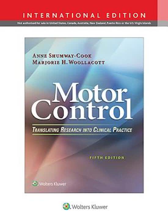 Samenvatting Motor Control: translating research into clinical practice H1,2,7,8
